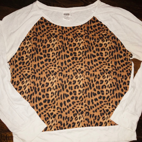 PINK Victoria's Secret Tops - Pink long sleeve cheeta print shirt